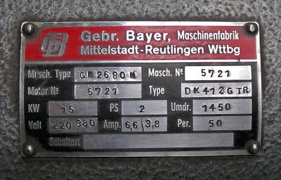 Bayer GB-2680N - Werkzeugschleifmaschine