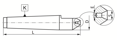 Bison 8740 - 60° Zentrierspitze mit Zentriereinsatz und Phase