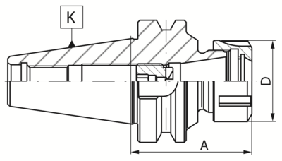 Bison 7626 AD - ER-Spannzangenfutter zur Aufnahme von Werkzeugen mit Zylinderschaft