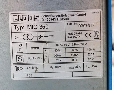 Cloos MIG 350 Synergic - Schweißgerät